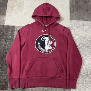 Florida State Seminoles Nike Hoodie Center Swoosh‎ Hoodie Mens Small Burgundy